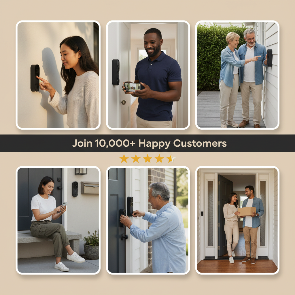 ZEIDX Video Doorbell, Doorbell Camera Wireless with 1080p HD Camera, Night Vision, 2 Way Audio, Motion Detection, Cloud Storage, 2.4G Wi-Fi, Weather Resistance for Home Security (Black)